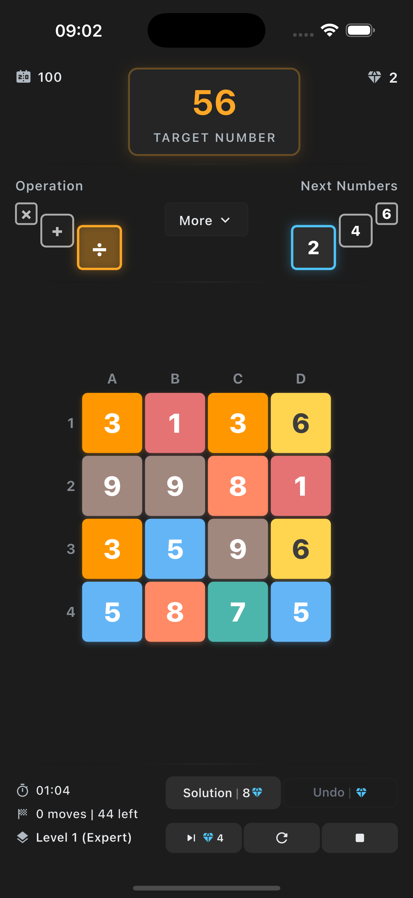 MathFuse gameplay screen 1